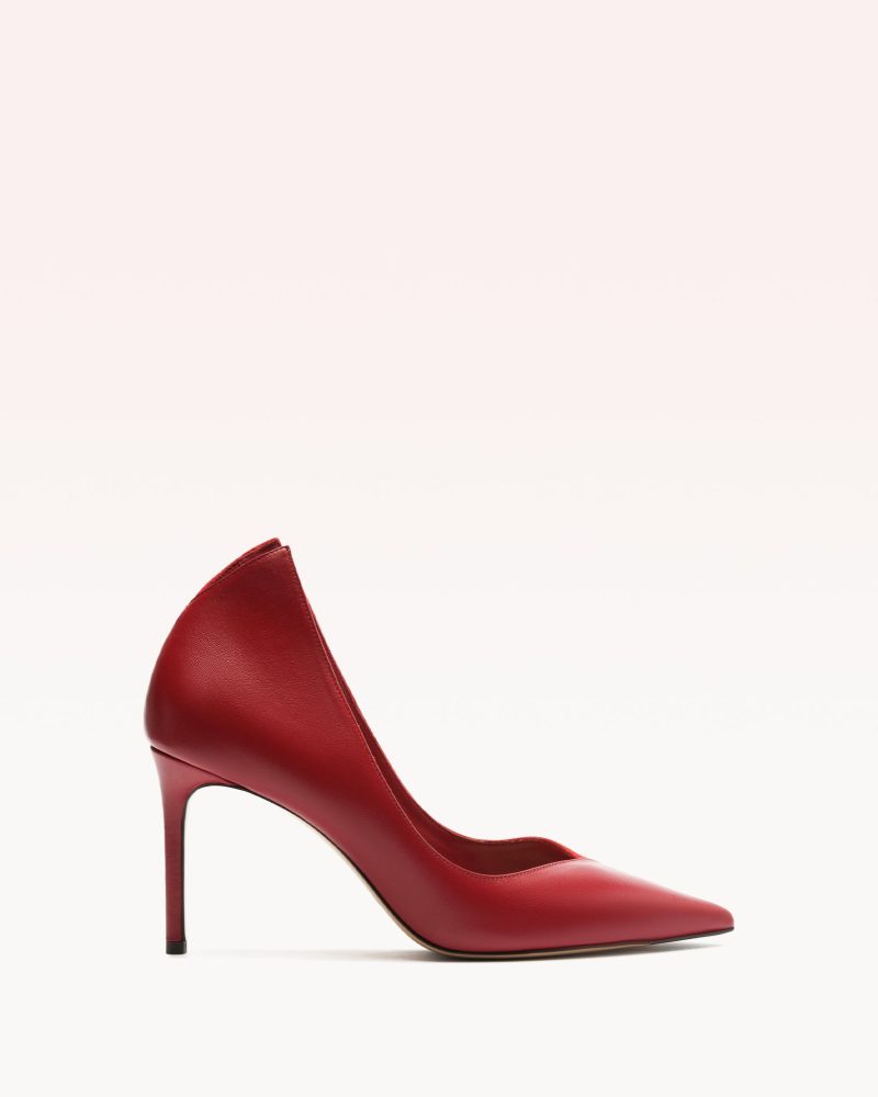 Pandora 85 Pumps R/25 35 Red Suede & Nappa Leather