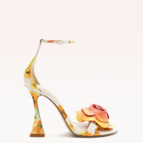 Dahlia 100 Floral Yellow Sandals S/24 35 Yellow Seta Floral