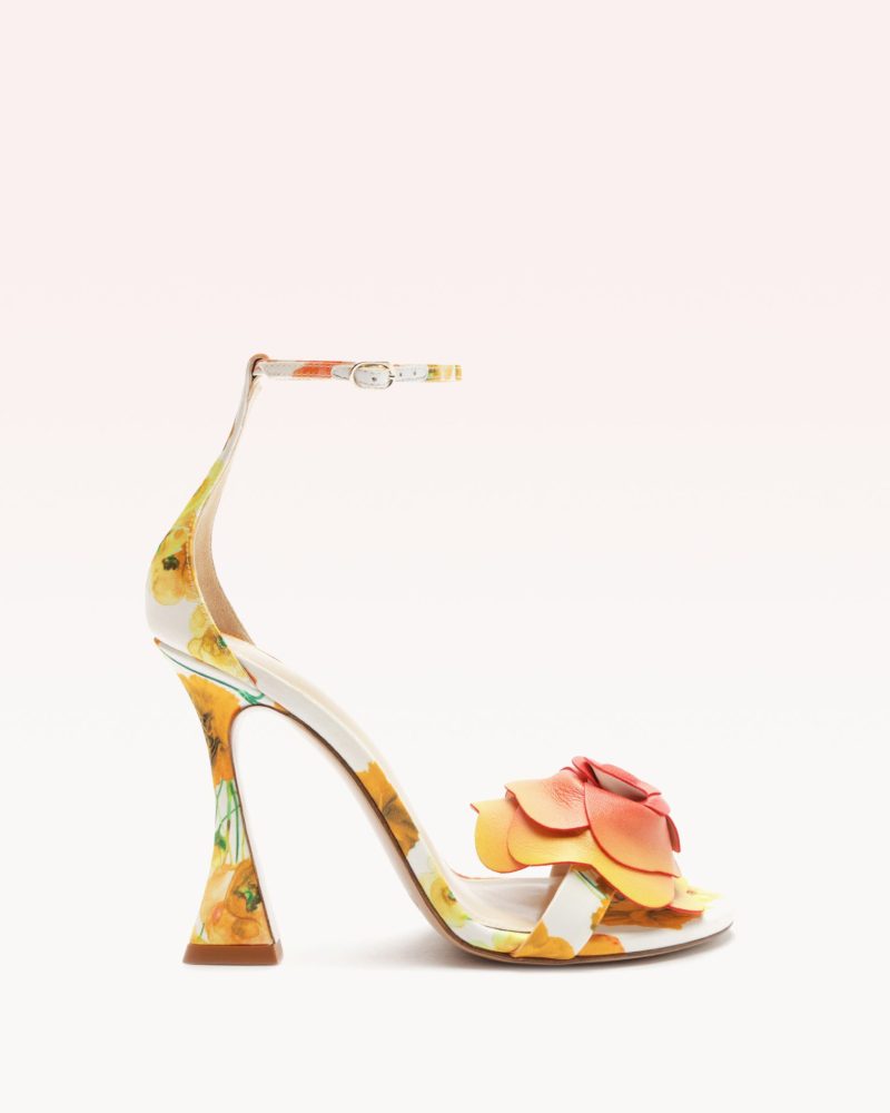 Dahlia 100 Floral Yellow Sandals S/24 35 Yellow Seta Floral