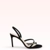 Tita Crystals 85 Suede Black Sandals R/24 35 Black Suede/Crystal