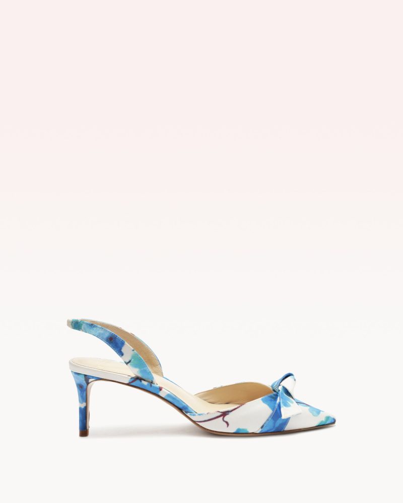 Clarita Slingback 60 Floral Blue Pumps S/24 35 Blue Seta Floral