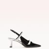 Tita 60 Slingback Black & White Pumps P/24 35 Black & White Vernice & Nappa Kiss