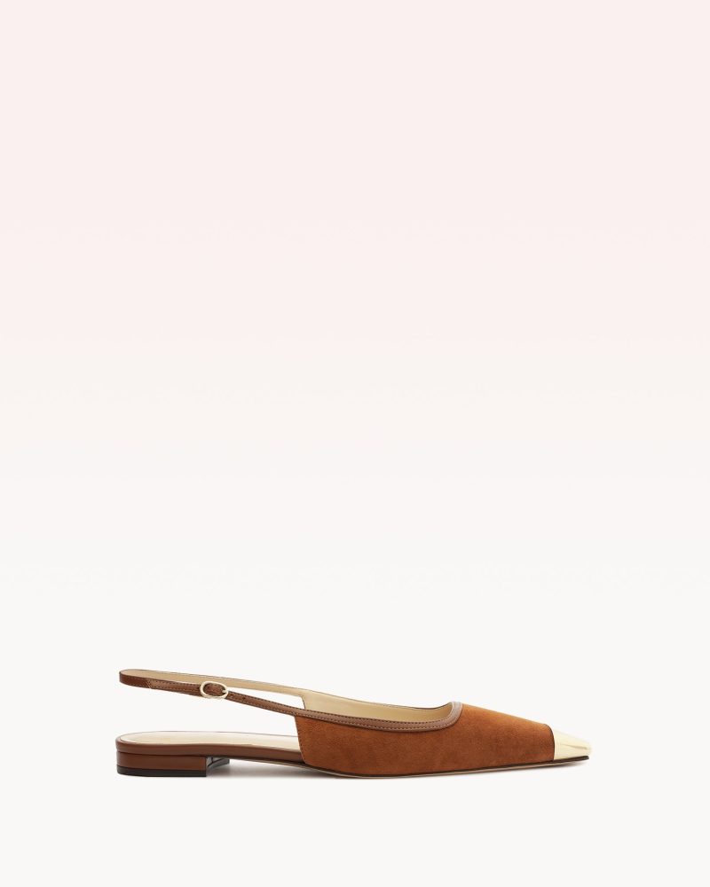 Olivia Flat Espresso Flats P/24 35 Espresso Suede & Nappa Leather