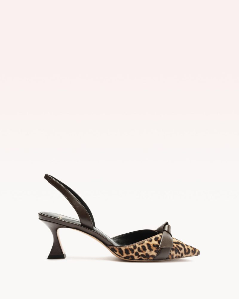 Clarita Bell Slingback 60 Leopard Pumps P/24 35 Animal Print Leopard Pony/Nappa Leather/Nappa Ki