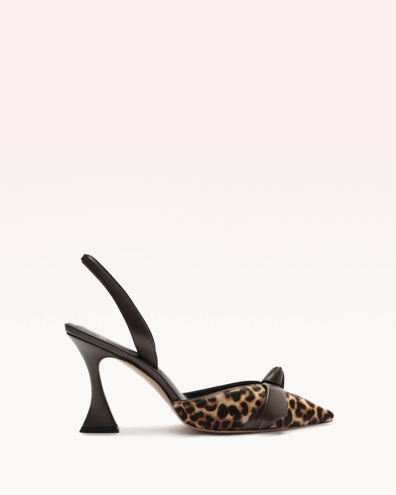 Clarita Bell Slingback 85 Leopard Pumps P/24 35 Light Beige & Dark Brown Animal Print