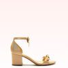 Clarita Block 60 Metallic Champagne Sandals Fall 22 35 Champagne Leather