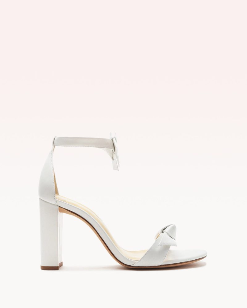 Clarita Block 90 White Sandals Core 35 White Leather