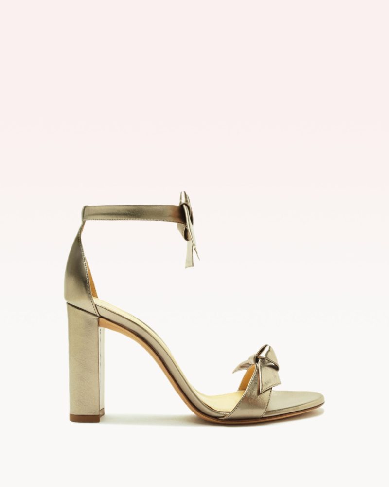 Clarita Block 90 Metallic Luna Sandals Core 35 Luna Metallic Leather