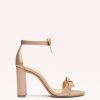 Clarita Block 90 Metallic Champagne Sandals Fall 22 35 Champagne Leather