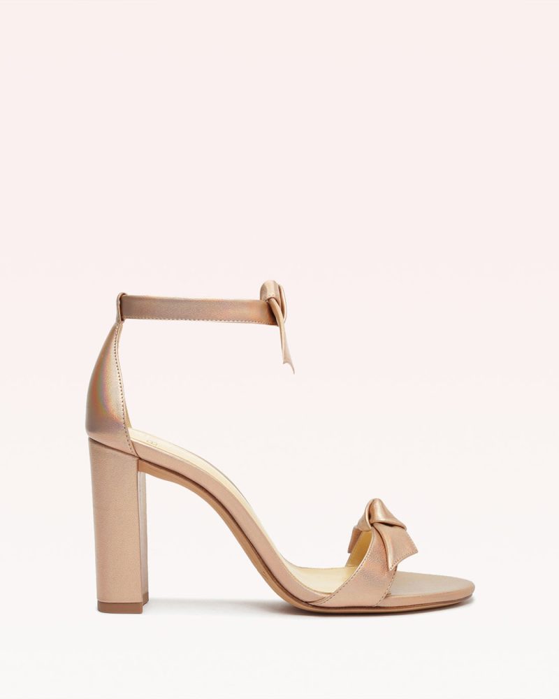 Clarita Block 90 Metallic Champagne Sandals Fall 22 35 Champagne Leather