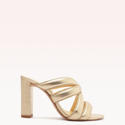 Camille Block 90 Golden Sandals Pre Fall 22 - C3 35 Golden Metallic Leather