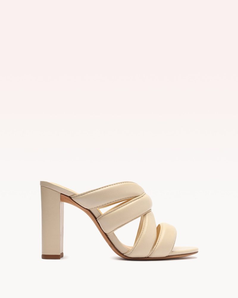 Camille Block 90 Eggshell Sandals Pre Fall 22 - C3 35 Eggshell Nappa Leather