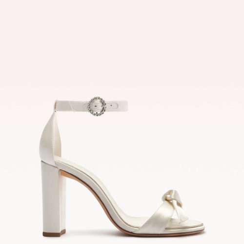 Clarita Bridal Block 90 Satin Bianco Sandals Bridal 35 Bianco Satin Seta Royal