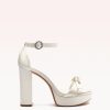 Clarita Platform Bridal 120 Satin Bianco Sandals Bridal 35 Bianco Satin Seta Royal