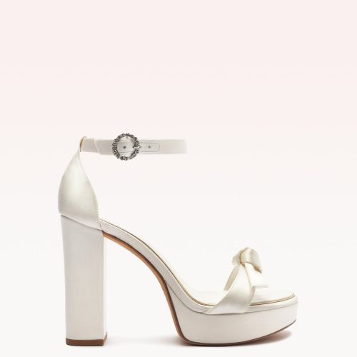 Clarita Platform Bridal 120 Satin Bianco Sandals Bridal 35 Bianco Satin Seta Royal