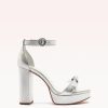 Clarita Platform Bridal 120 Silver Sandals Bridal 35 Silver Pearl Metallic Leather