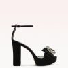 Maddie Block 120 Black Sandals P/24 35 Black Suede/Crystal