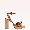 Grosgrain Raffia Platform Sandals R/25 35 Brown Synthetic