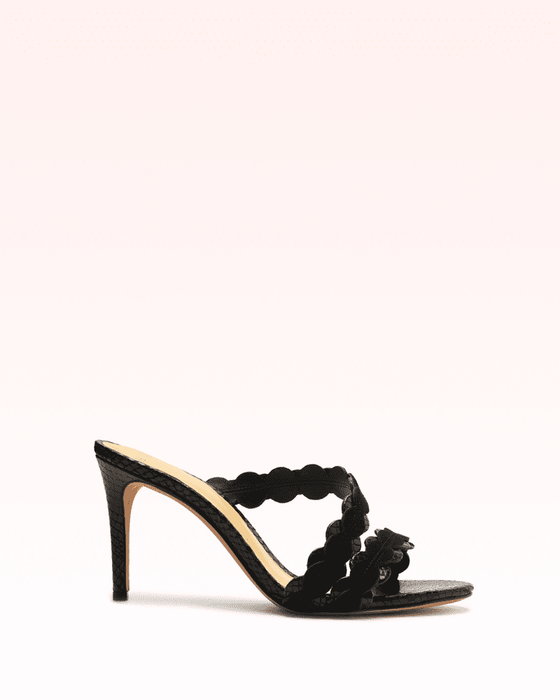 Barbara 85 Sandal Sandals Sale 35 Black Snake-Embossed Leather