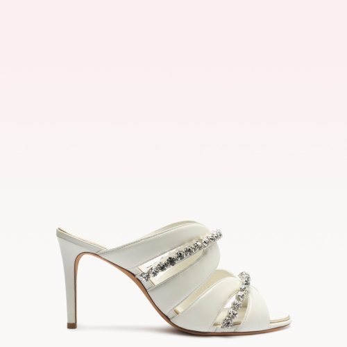 Georgina Crystal Bridal 85 Ivory Sandals Bridal 35 Ivory Nappa Fantasy Leather/Crystal