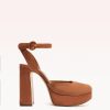 Vita Platform Suede Cuoio Pumps O/99 35 Cuoio Suede