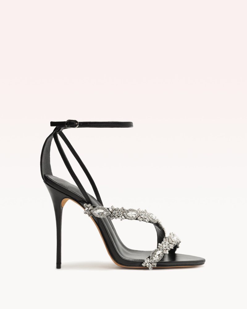 Aurora Crystal 100 Black Sandals PRE FALL 23 35 Black Nappa Leather