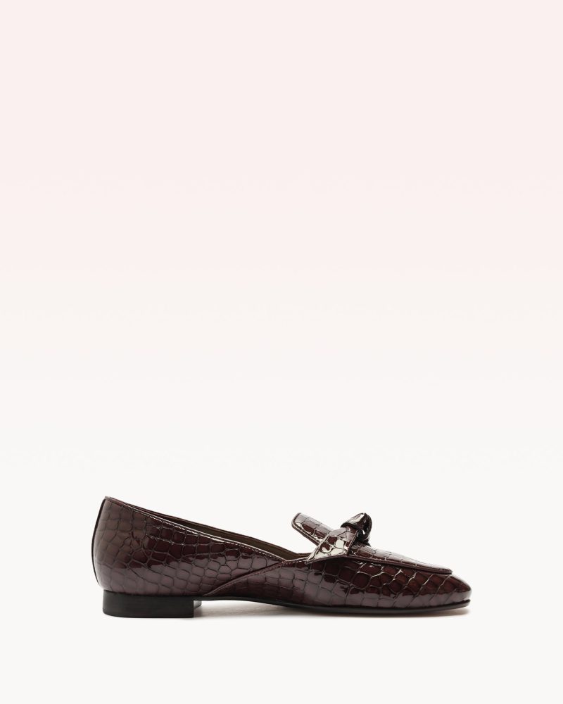 Clarita Belgian Crocco Loafer Cherry Lacquer Loafers P/24 35 Cherry Lacquer Crocco Patent Leather/Nappa Ki