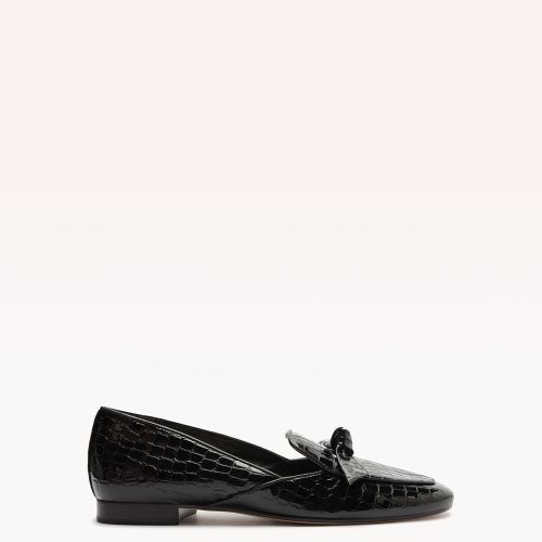 Clarita Belgian Crocco Loafer Black Loafers P/24 35 Black Crocco Patent Leather/Nappa Ki