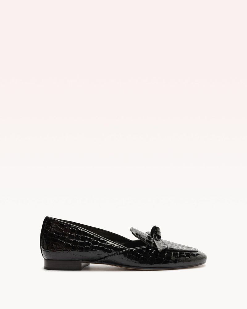 Clarita Belgian Crocco Loafer Black Loafers P/24 35 Black Crocco Patent Leather/Nappa Ki