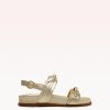 Clarita Sport Sandal Metallic Golden Flats F/23 35 Gold Metallic Leather