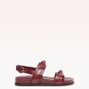 Clarita Sport Sandal Intense Rust Flats Fall 22 35 Intense Rust Crocodile-Embossed Leather