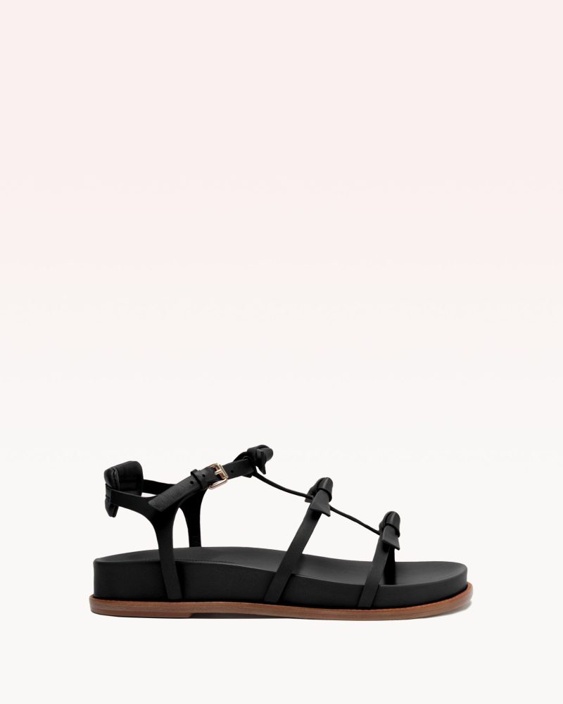 Slim Lolita Sport Sandal Black Flats Holiday- R/25 35 Black Nappa Leather