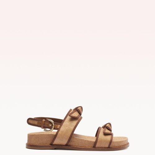 Grosgrain Raffia Sport Sandal Flats R/25 35 Espresso Raffia Buriti