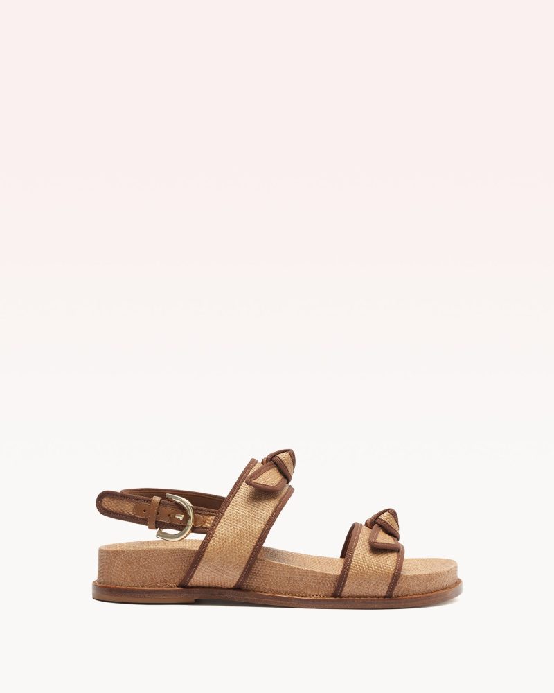 Grosgrain Raffia Sport Sandal Flats R/25 35 Espresso Raffia Buriti