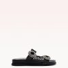 Salma Raffia Crystal Flat Flats R/25 35 Black Raffia