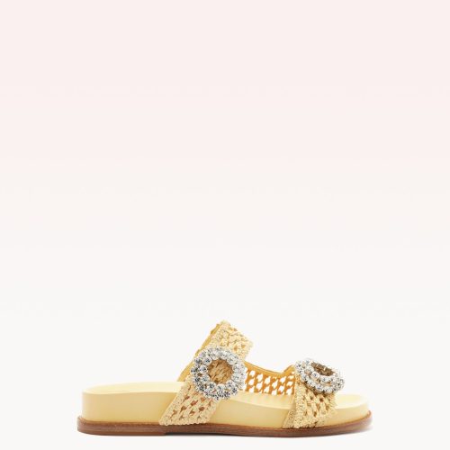 Salma Raffia Crystal Flats R/25 35 Natural Naja Raffia