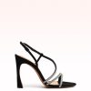 Alana 100 Black & Sparkling Straps Sandals Resort 22 35 Black Suede