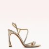 Alana 100 Golden & Sparkling Straps Sandals Resort 22 35 Golden Metallic Leather & Cubic Zirconia