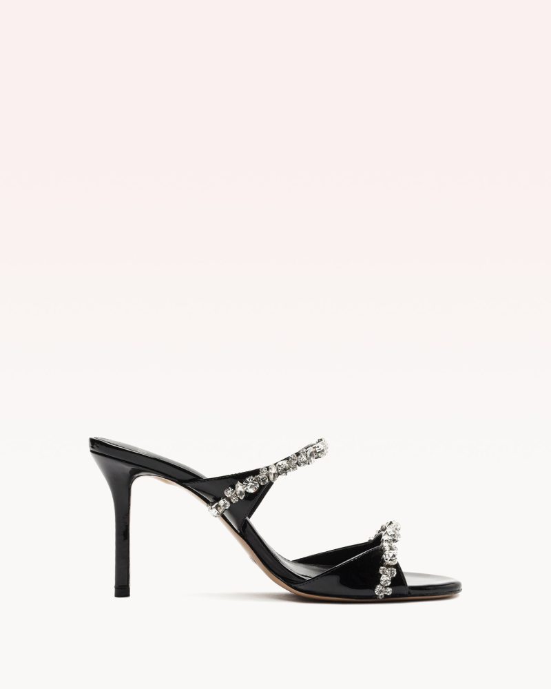 Gianna Crystal 85 Sandals Holiday- R/25 35 Black Patent Leather