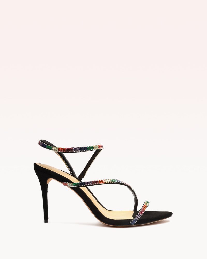 Polly 85 Suede Black Sandals Spring 22 35 Black Suede