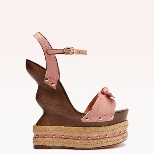 Clarita Wooden Wedge Wild Rose Wedges Sale 35 Wild Rose Embossed Leather