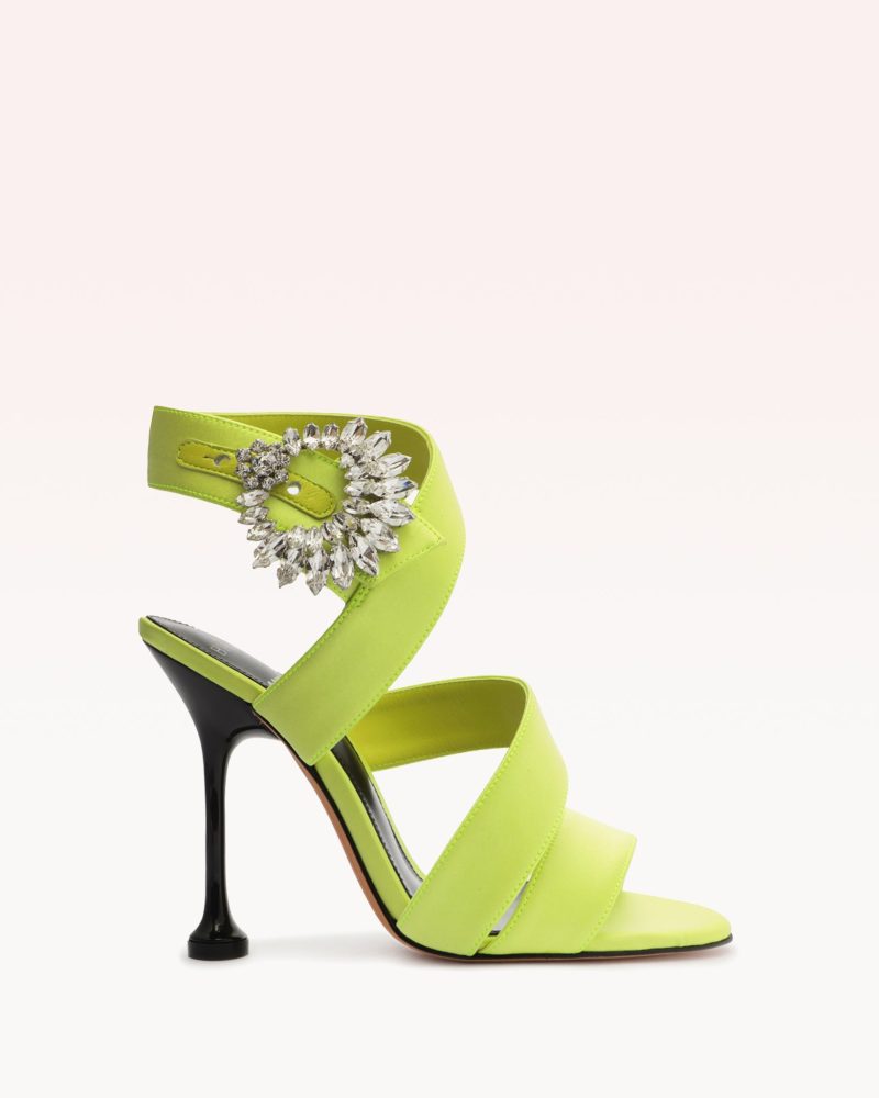 Antonia Crystals Lime Sandals RESORT 23 35 Lime Satin