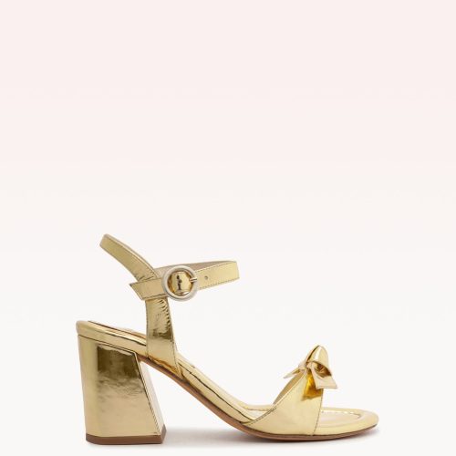 Clarita Flare 75 Metallic Golden Sandals S/23 35 Gold Metallic Leather