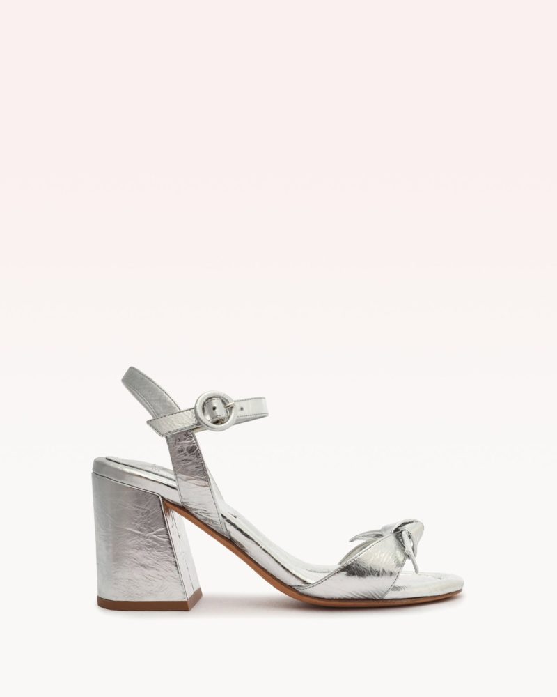 Clarita Flare 75 Metallic Silver Sandals S/23 35 Silver Metallic Leather