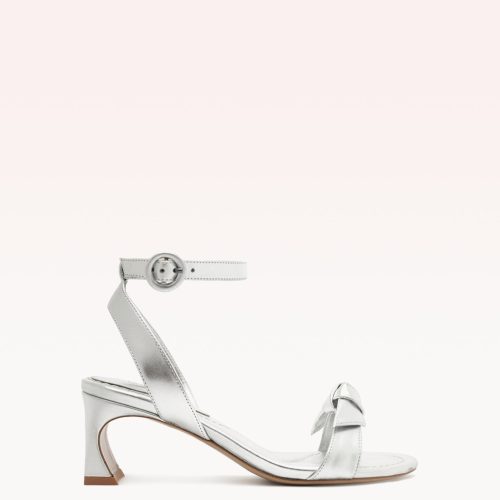 Clarita Bar Heel 60 Metallic Silver Sandals R/24 35 Silver Metallic Leather