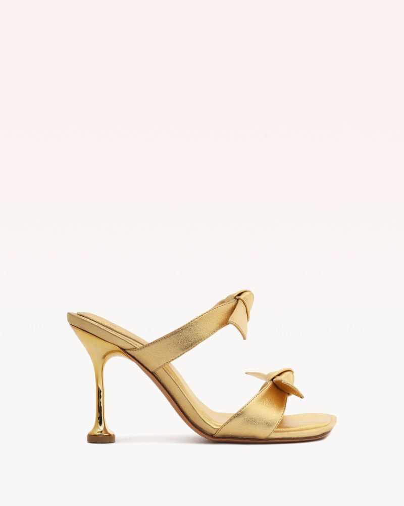 Clarita Square 85 Oro Sandals PRE FALL 23 35 Oro Metallic Leather