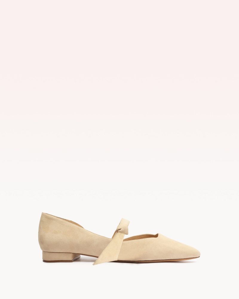 Asymmetric Clarita Mary Jane Beige Flats PRE FALL 23 35 Beige Suede