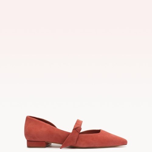 Asymmetric Clarita Mary Jane Orange Flats PRE FALL 23 35 Orange Suede