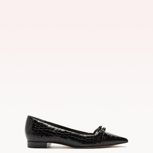 Kate 20 Black Flats P/24 35 Black Crocco Patent Leather/Nappa Ki