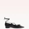 Slim Clarita Lace Up Flat Flats F/24 35 Black Nappa Leather